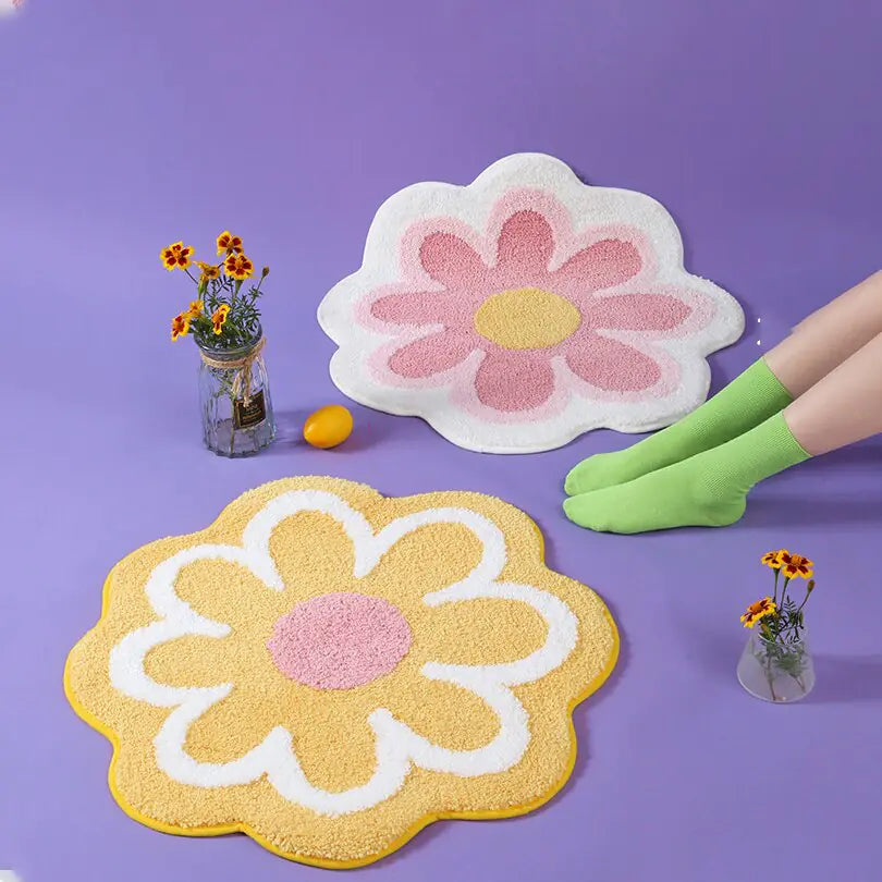 Cute Round Flower Tufting Rug Carpet