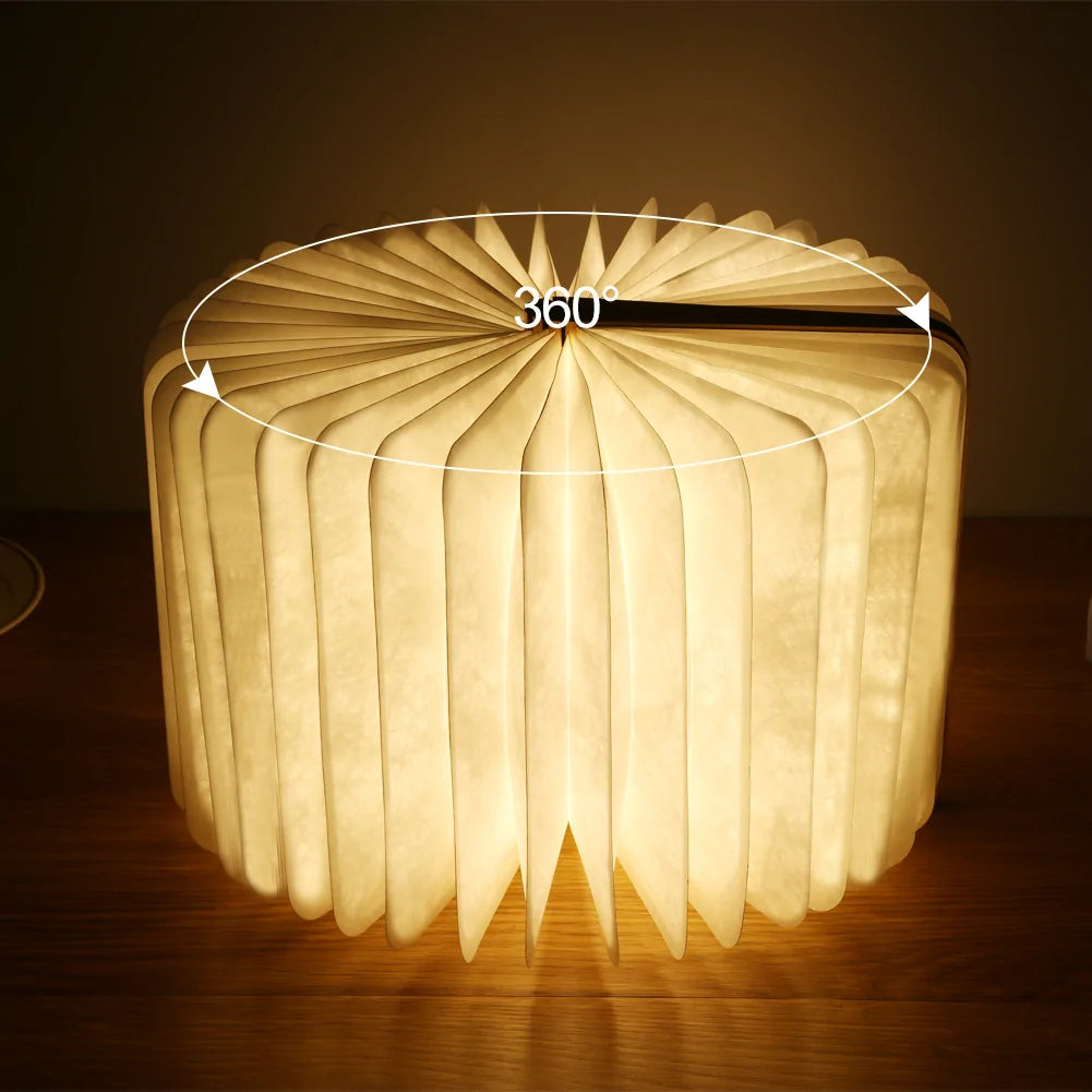 Wooden book lamp