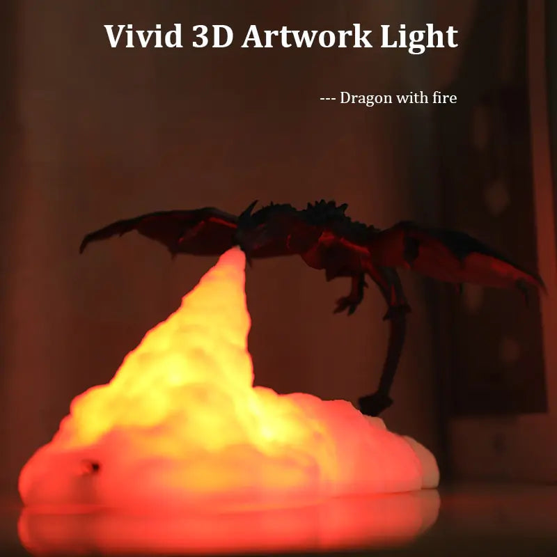 3D Printed Dragon LED Lamp